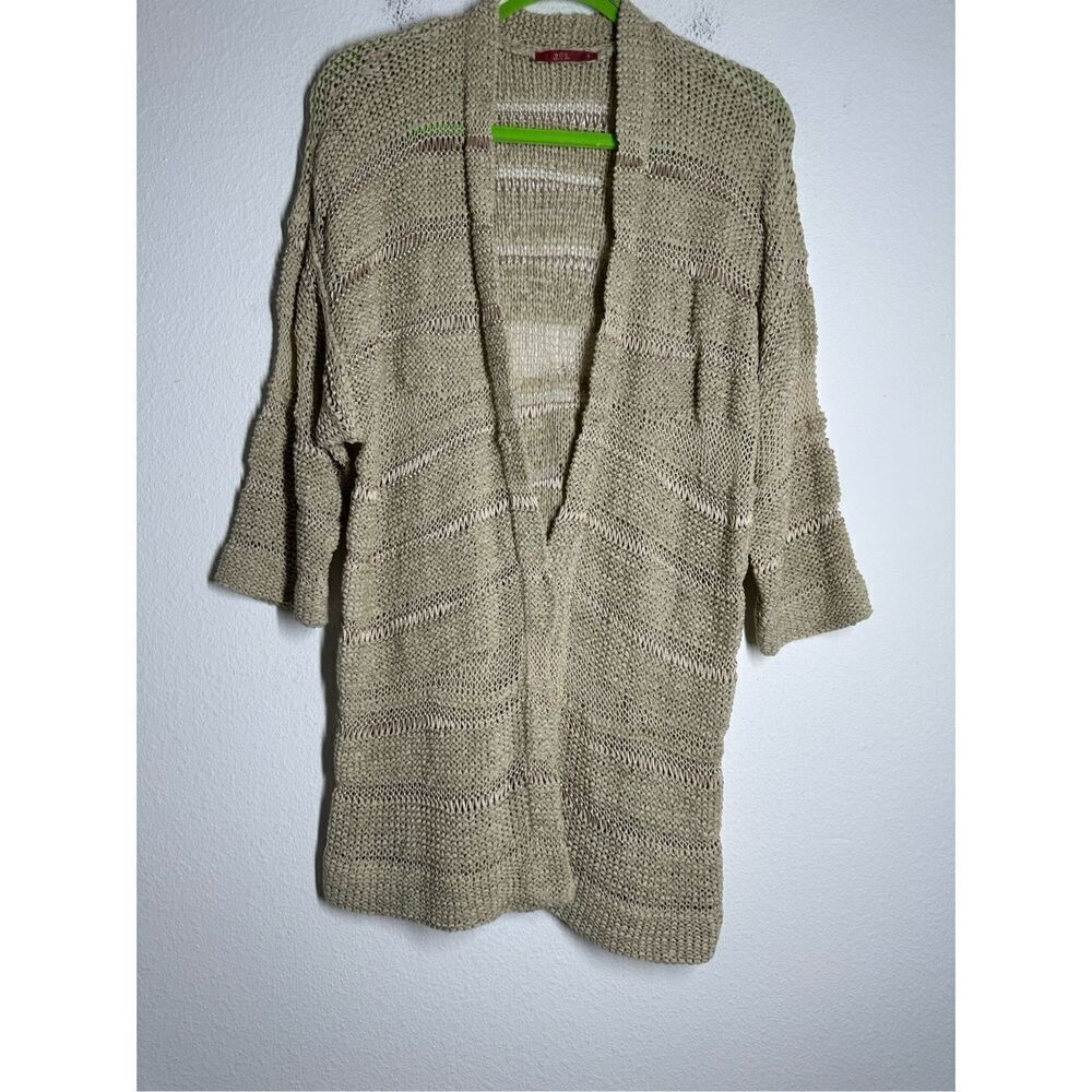 EDC Women’s Bohemian Knit Open Front Cardigan Tan Size S